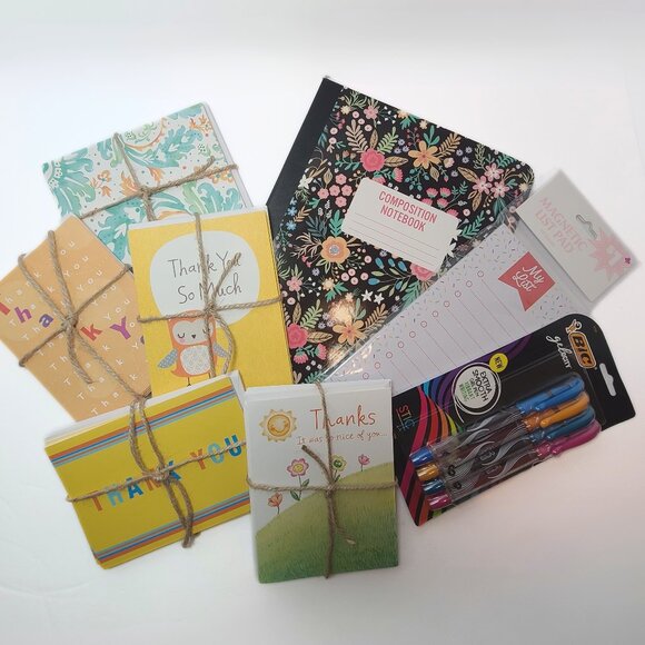 Butterfly Tin Gift Set – 87 Piece Bundle – Thank You Cards, Pens, Notebook, etc - Picture 3 of 11